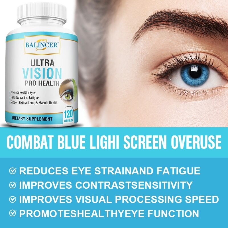 Vision Health Supplement Reduce Eye Fatigue 120 Capsules Retina Lens Health