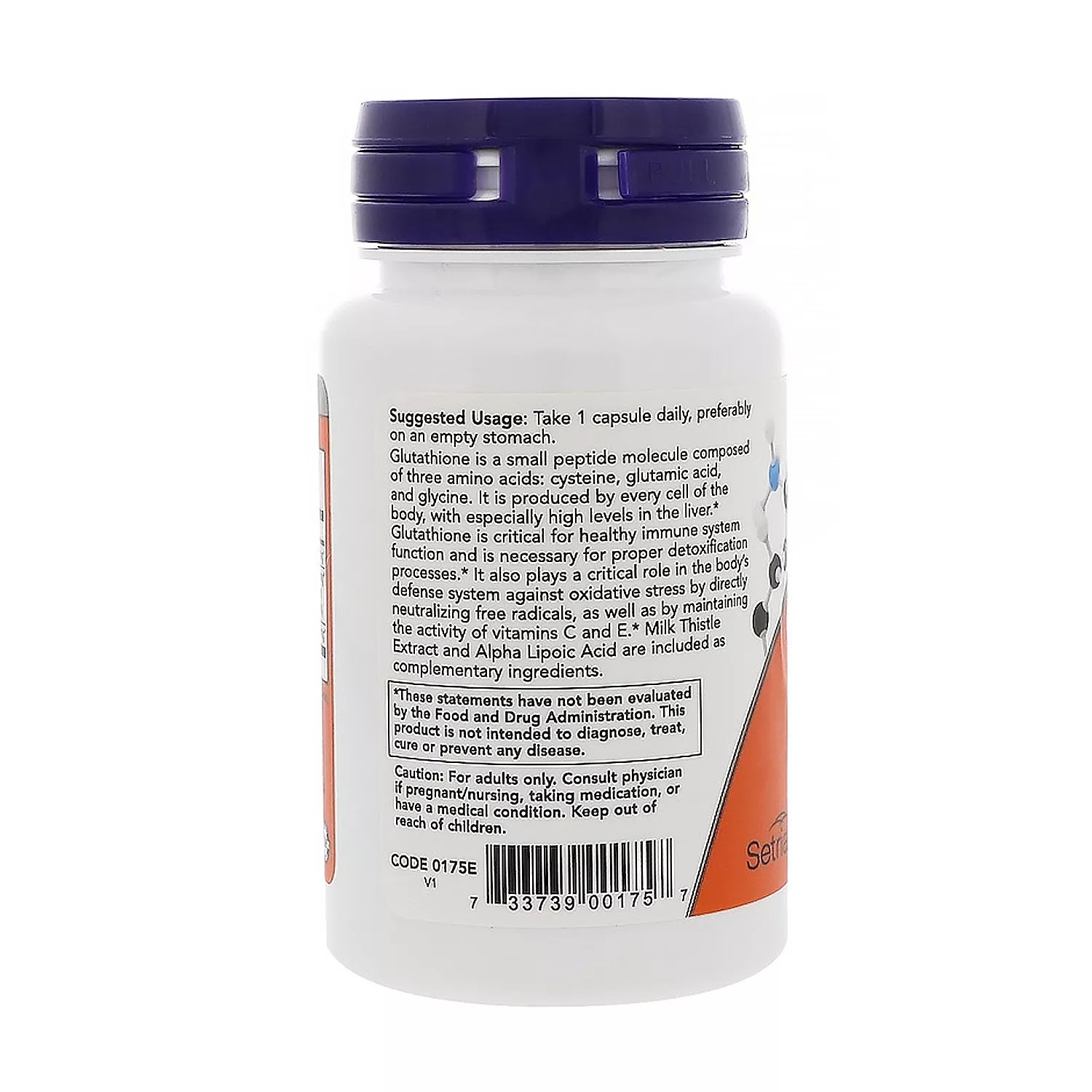Now Foods Glutathione 500mg, 30 Vegetarian Capsules