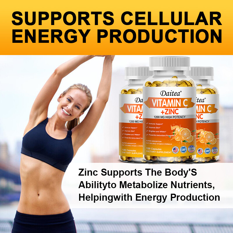 Liposomal Vitamin C + Zinc High Absorption Vit C Immune Supplements 1200mg