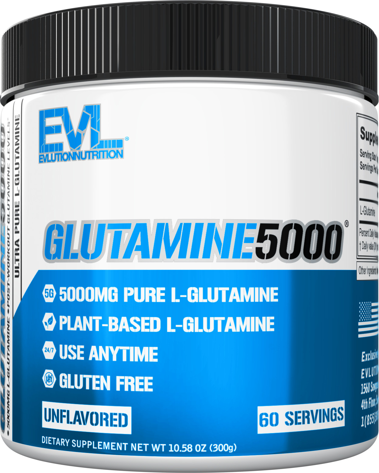 Evlution Nutrition Glutamine 5000 – 5g Glutamine – 60 Servings