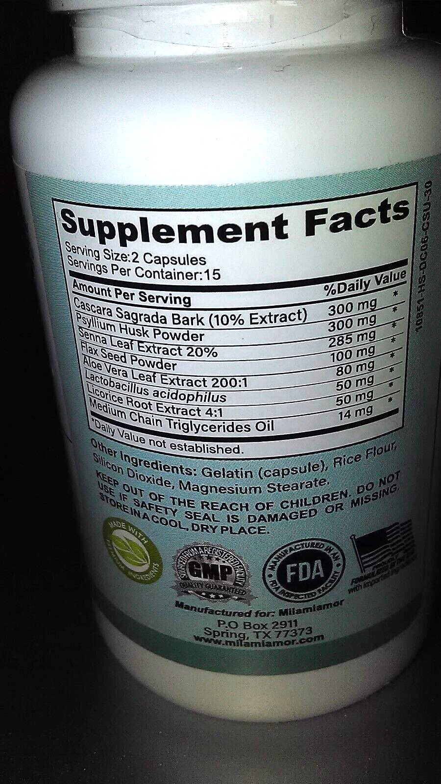 Mila MiAmor Gut Support 15 Day Cleanse 30 CAPSULES – New Sealed -Exp date 07/26