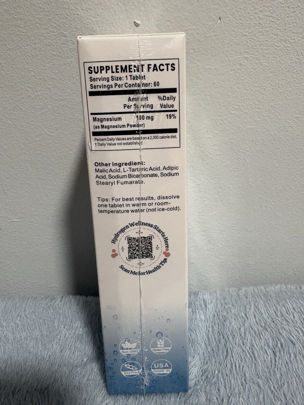 ANEVYRAP Molecular Hydrogen H2 Tablets Antioxidant Hydration 60ct Non-GMO