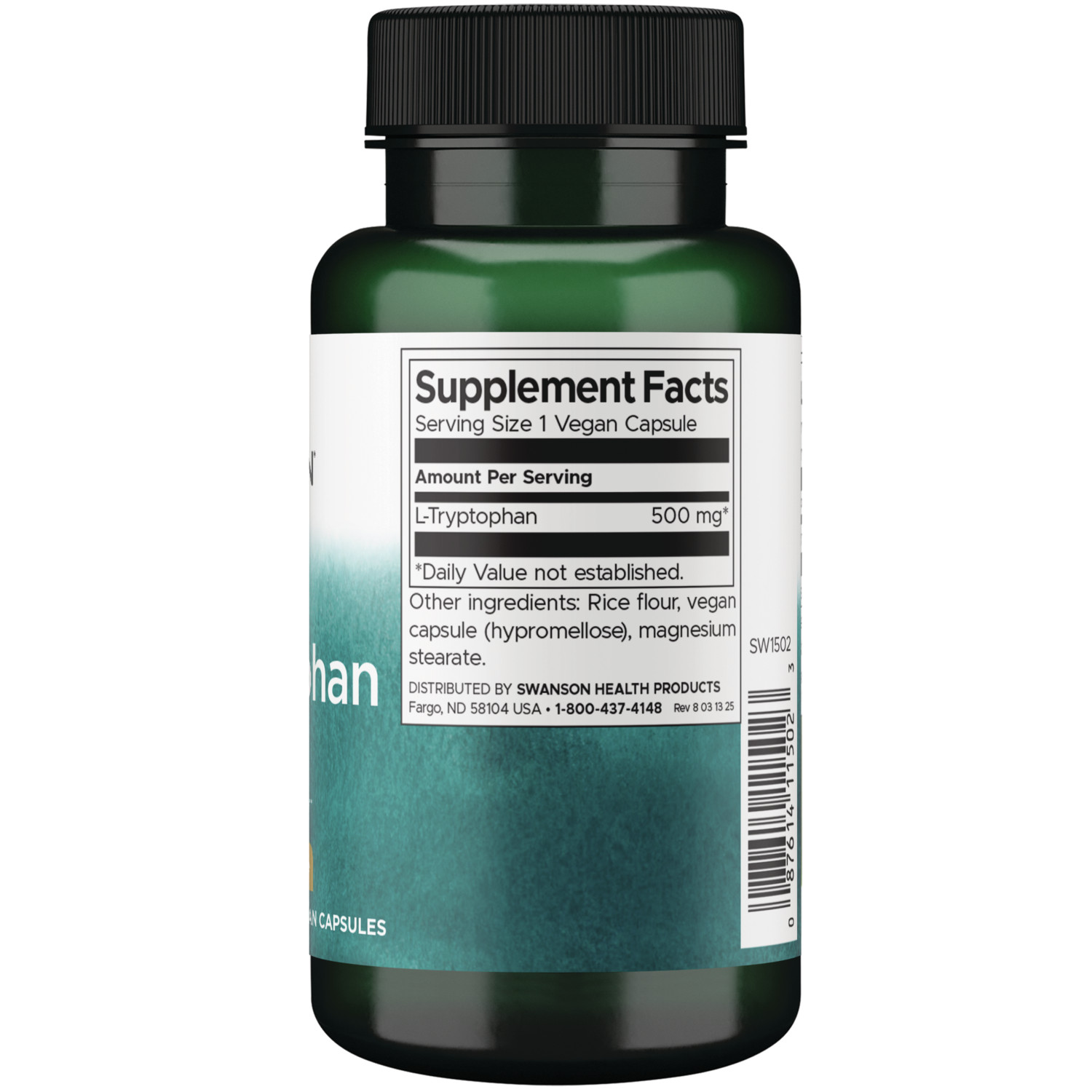 Swanson L-Tryptophan 500 mg 60 Capsules