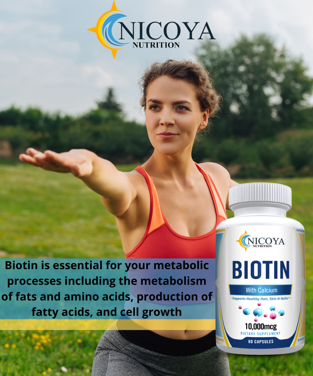 Biotin- Hair Supplement For Natural Hair & Nail Growth with Calcium 60ct