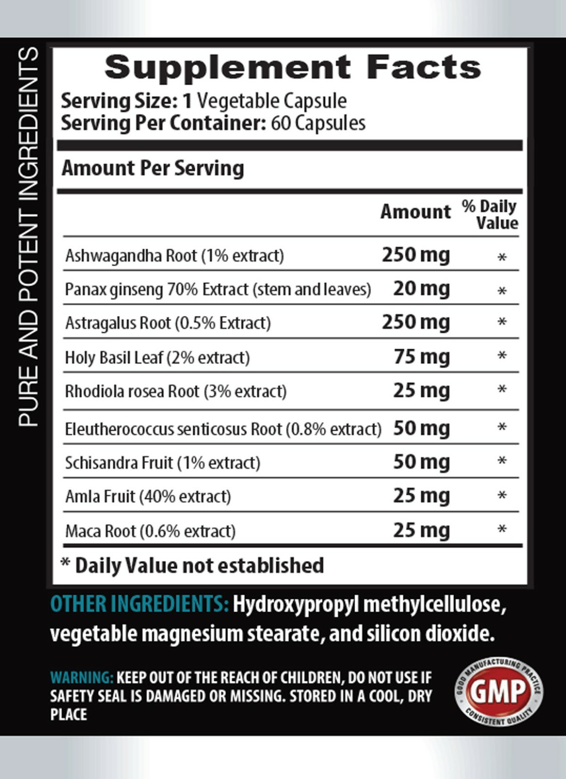 ashwagandha extract powder ASHWAGANDHA COMPLEX 770mg stress relief pills