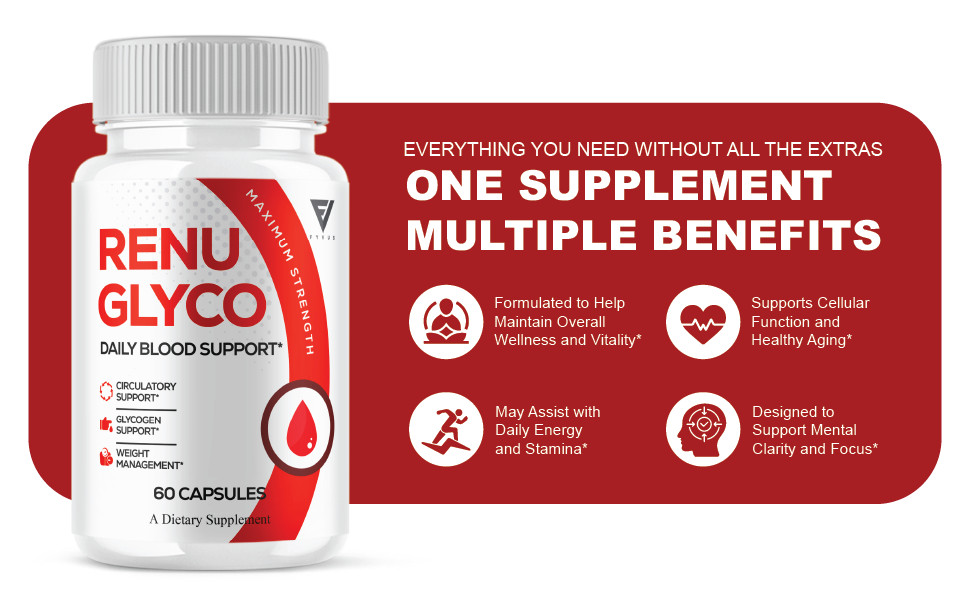 Renu Glyco Daily Blood Support Capsules, RenuGlyco Pills (60 Capsules)