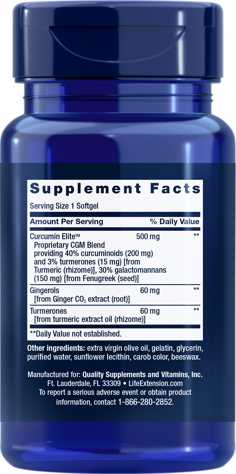 Life Extension ADVANCED CURCUMIN ELITE™TURMERIC GINGER & TURMERONES 30 SG