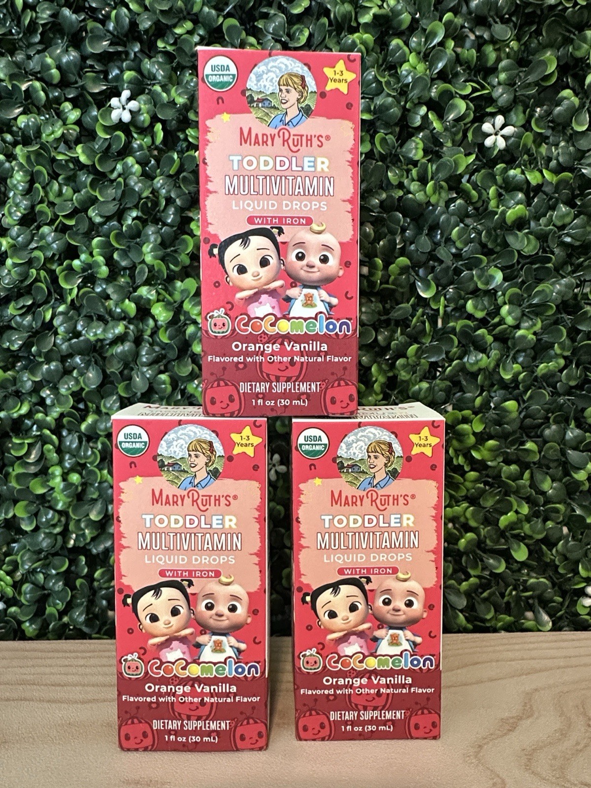 MARYRUTH’S Organics CoComelon Toddler Kids Multivitamin Drops 3 Bottles New #92
