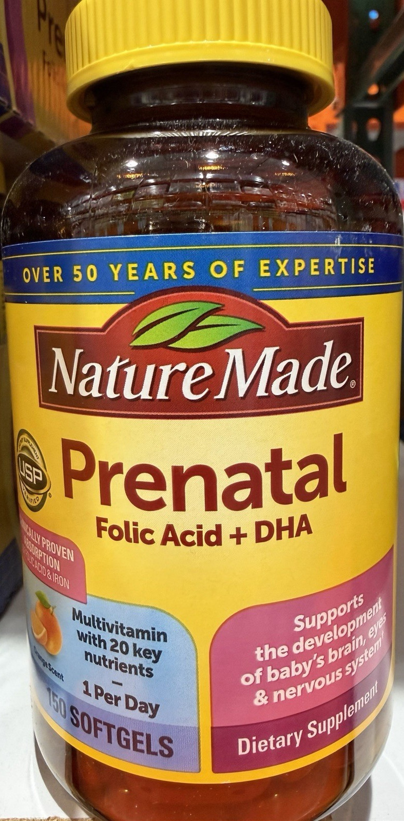 Nature Made Prenatal Multi + DHA & Folic Acid 150 Softgels – 5 Month Supply -NEW