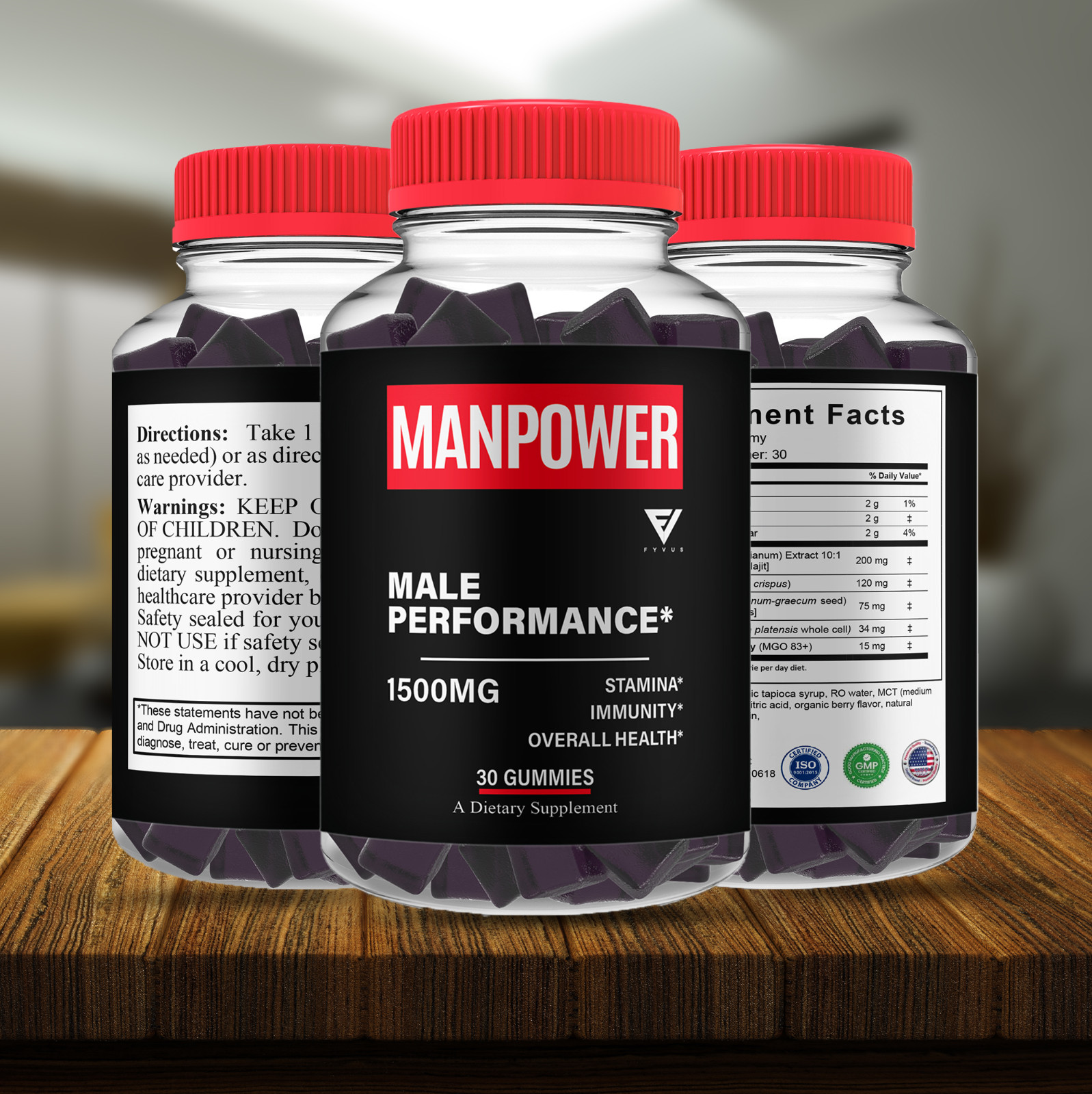 (2 Pack) Man Power Gummies ManPower Maximum Performance Gummy (2 Month Supply)