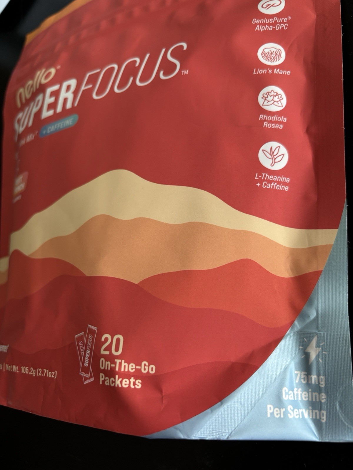 Nello SuperFocus Focus Drink Mix + Caffeine Fruit Punch 20 Packets 0g Sugar
