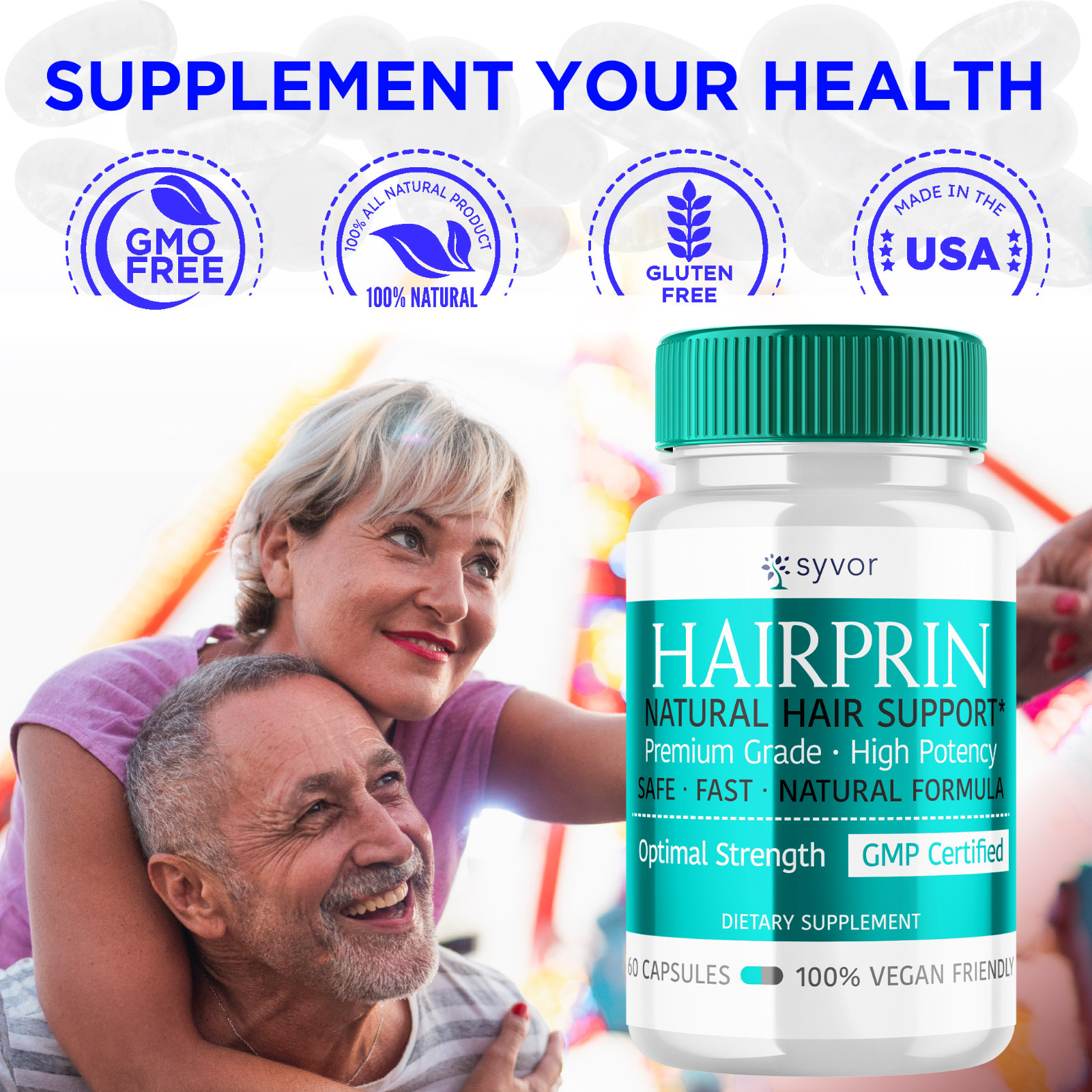 Hairprin Supplement Pills, Advanced Support for Healthy Hair Growth 180 Capsules