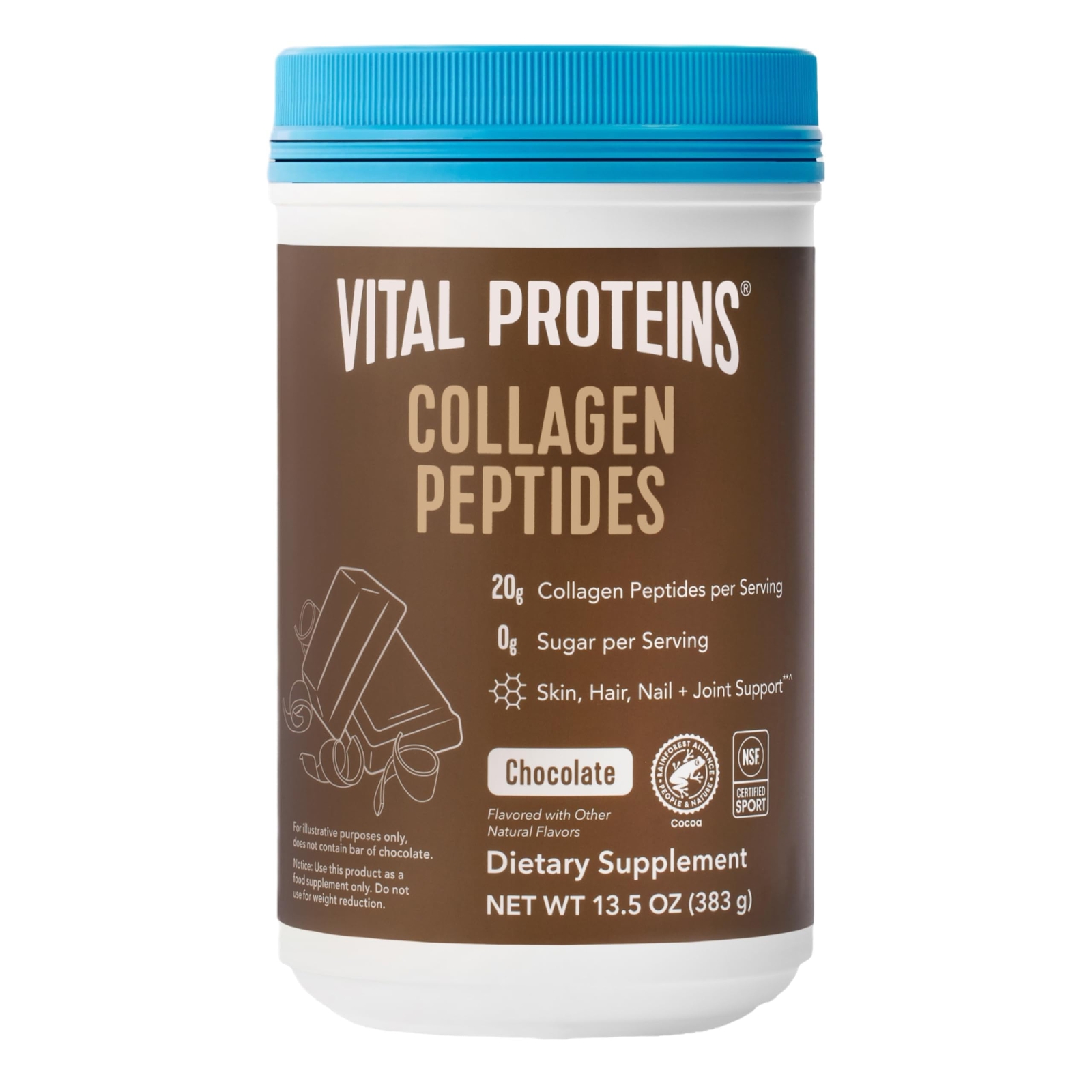 Delicious Chocolate Collagen Peptides 14 Servings Sugar Free Paleo Keto Friendly