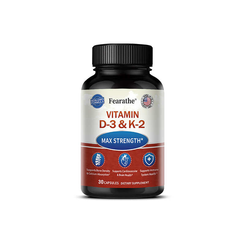 Vitamin D3 2000 IU K2 MK7 75 mcg, Vit D and K Supplement, Immune Health