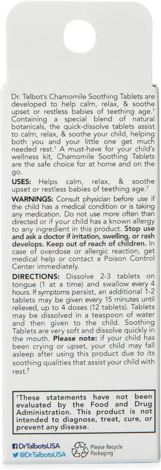 Dr. Talbot’s Chamomile Soothing Tablets, Quick Dissolve, 140 Count Ex: 04/2026