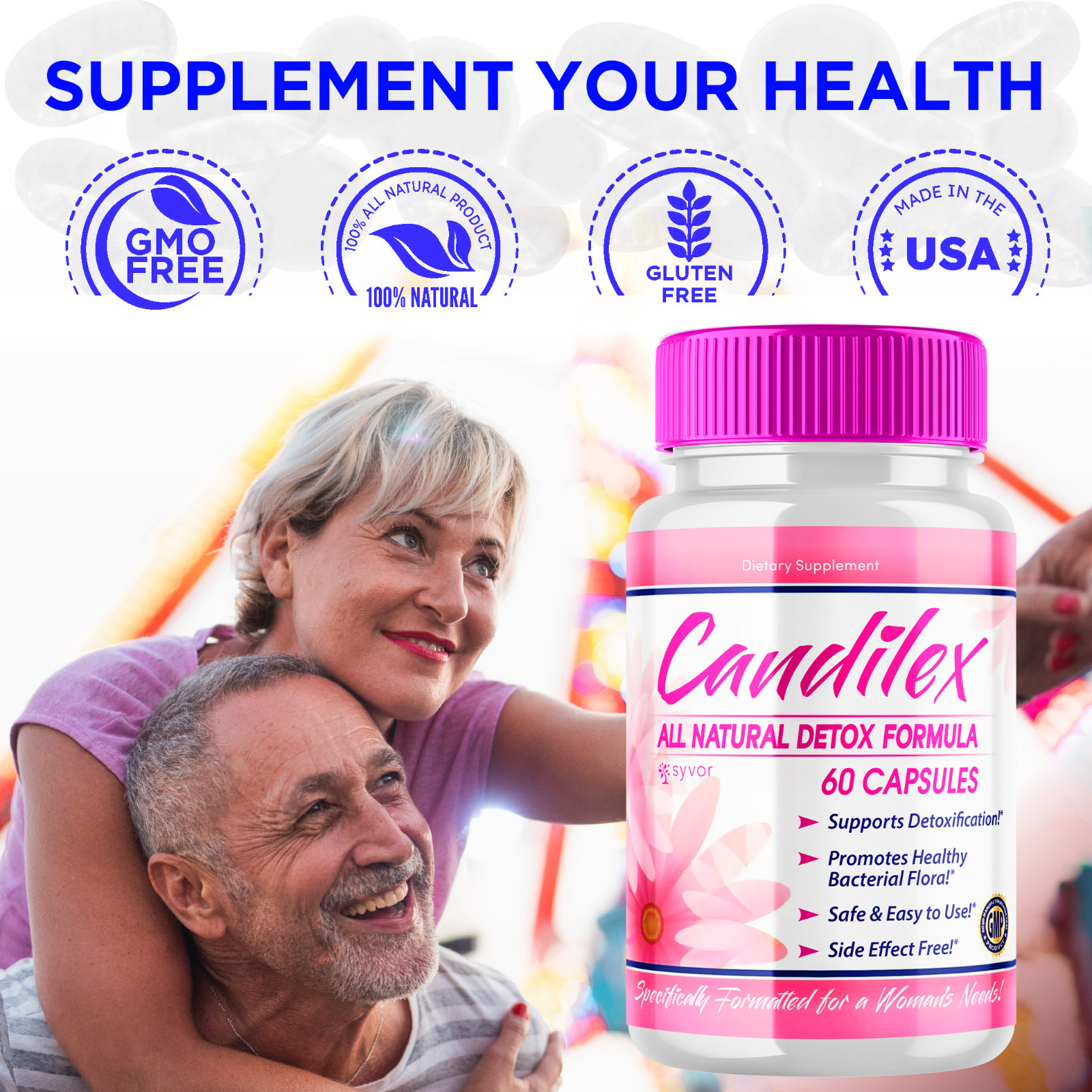 2 Pack, Candilex for Women Natual Detox Formula Vitamin Supplement, 120 Capsules