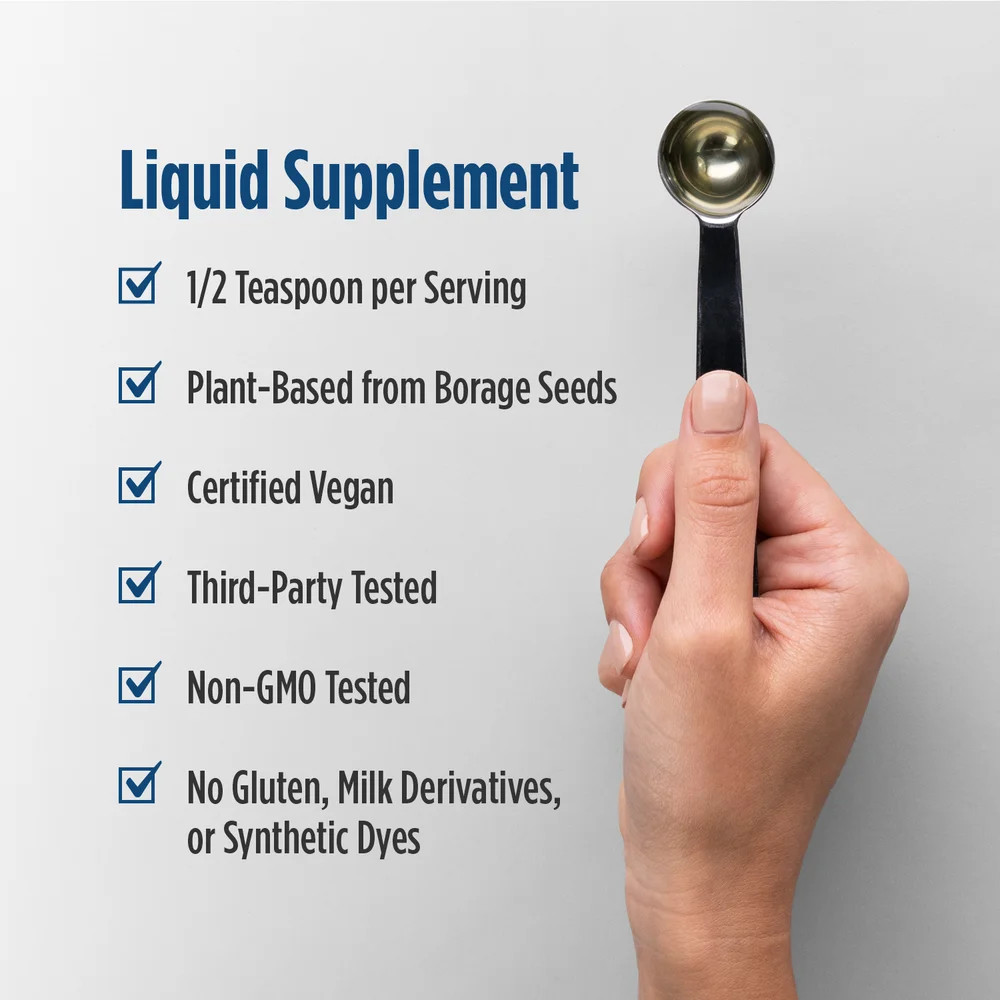 Nordic Naturals Nordic Beauty Borage Oil – Unflavored, 100% Vegetarian GLA, 4 oz