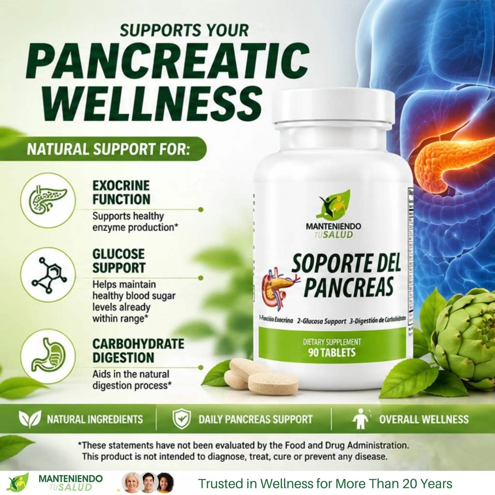 Manteniendo Tu Salud Soporte del Páncreas, Bitter Melon, 90 Tablets