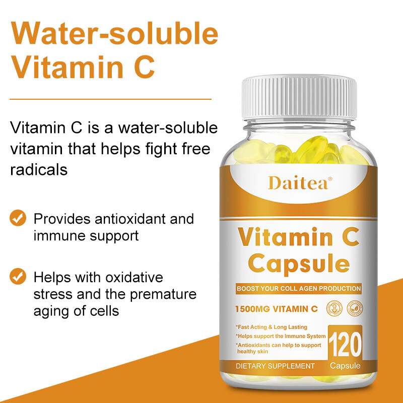 Vitamin C 1500mg, 30 to 120 Capsules Fat Soluble Vit Supplements