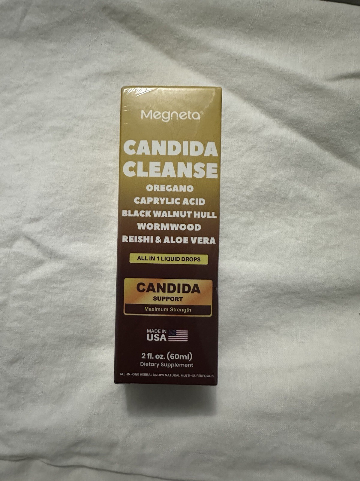 Candida Cleanse Oregano Caprylic Acid Black Walnut Hull Wormwood Reishi Aloe