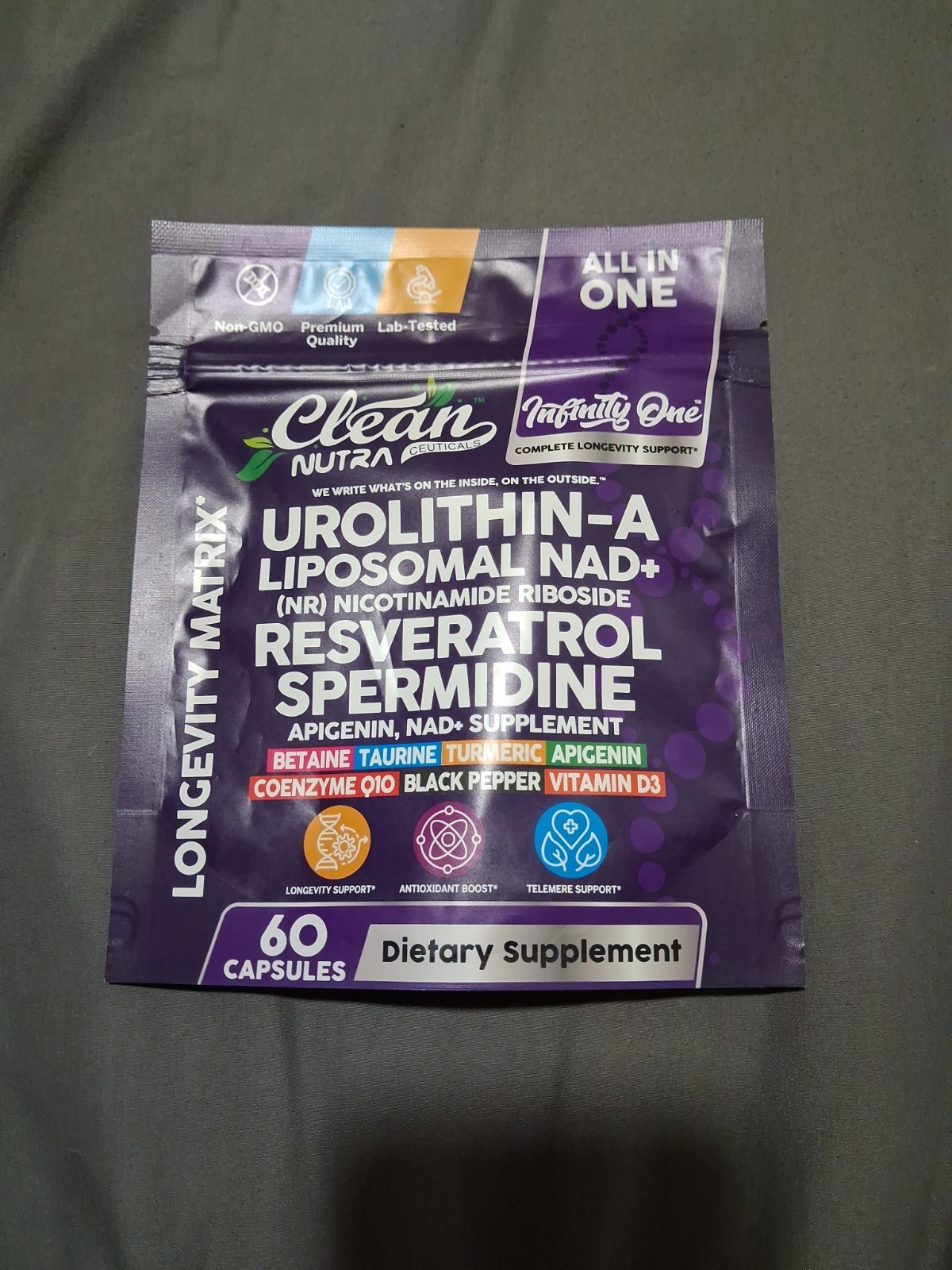 Clean Nutra Complete Longevity Matrix Liposomal NAD+ Support 60 Capsules Sealed