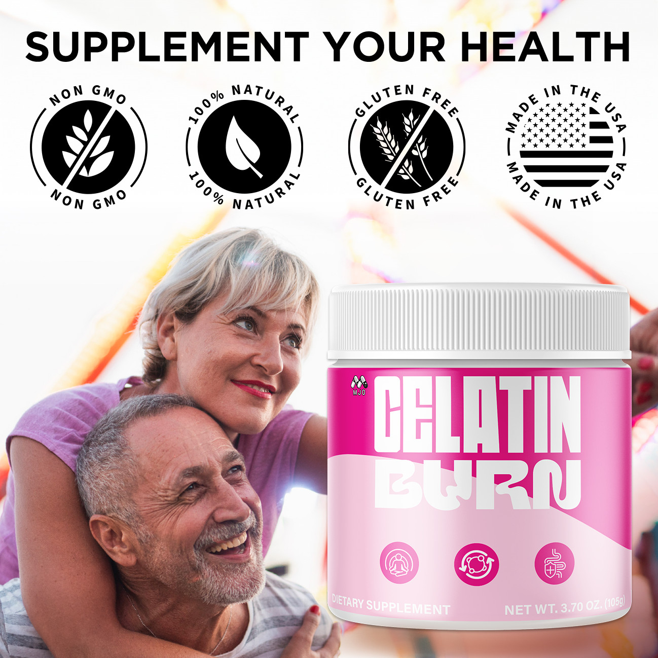 (5 Pack) Gelatin Burn Powder Weight Management Support Supplement GelatinBurn