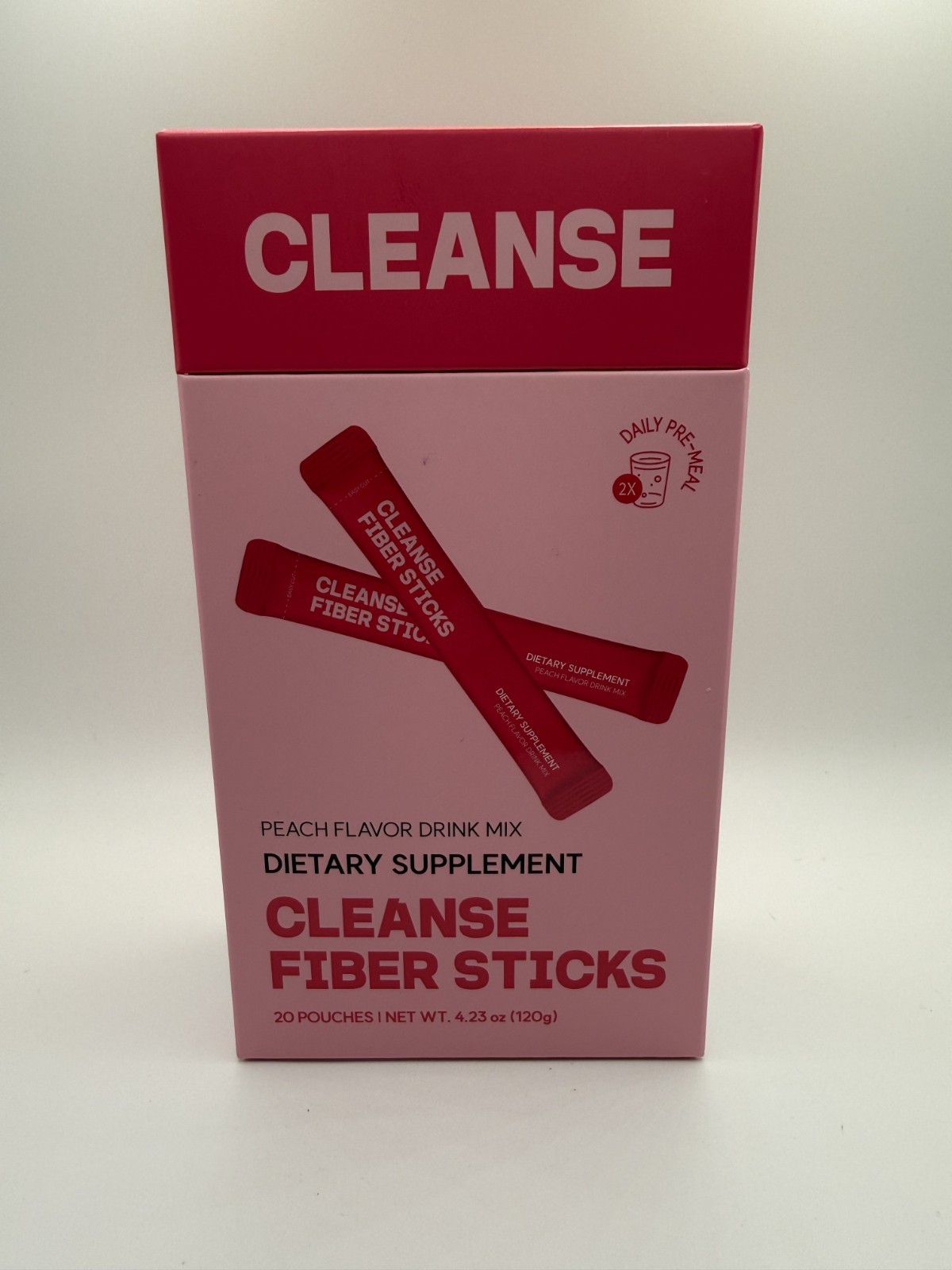 Dr. Blet Cleanse Psyllium Husk Fiber Sticks Peach Flavor Drink Mix 20 Pouches