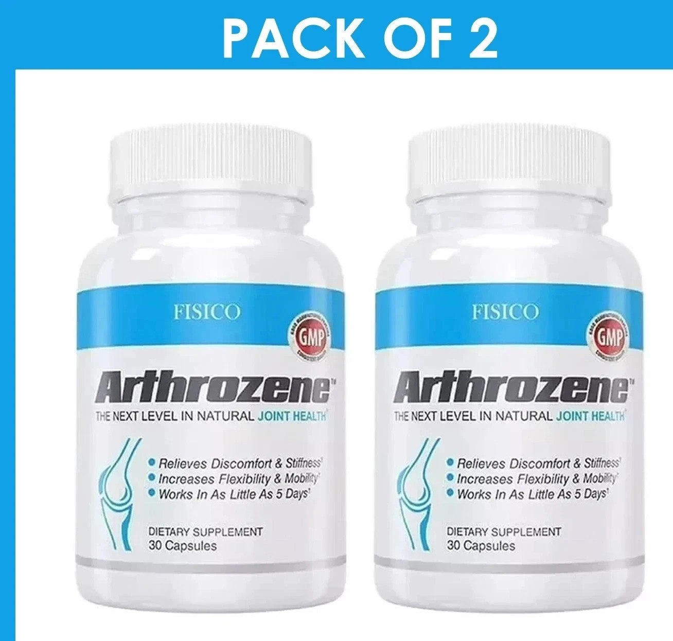PACK OF 2 – Fisico Arthrozene Natural Joint Health Supplement 30 Capsules – NEW.