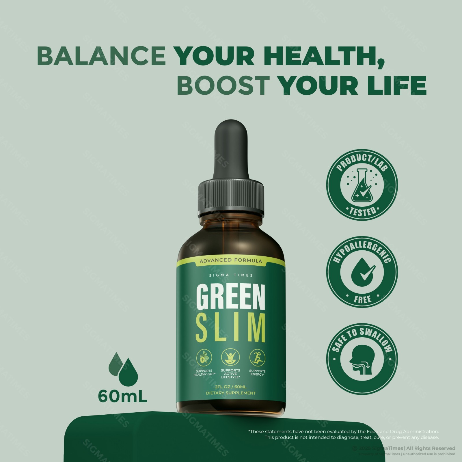 Green Slim Drops, GreenSlim Liquid Supplement for Weight Loss & Energy – 3 Pack