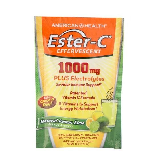 Solgar Ester-C 1000 mg Effervescent Powder Packets – Lemon Lime