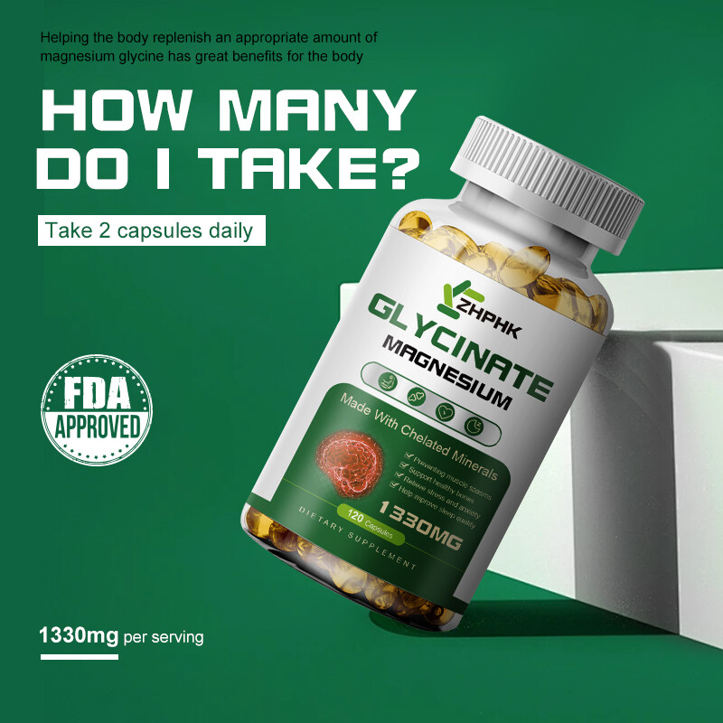 NEW Glycinate Magnesium 1330MG 120 Capsules All Natural High Absorption