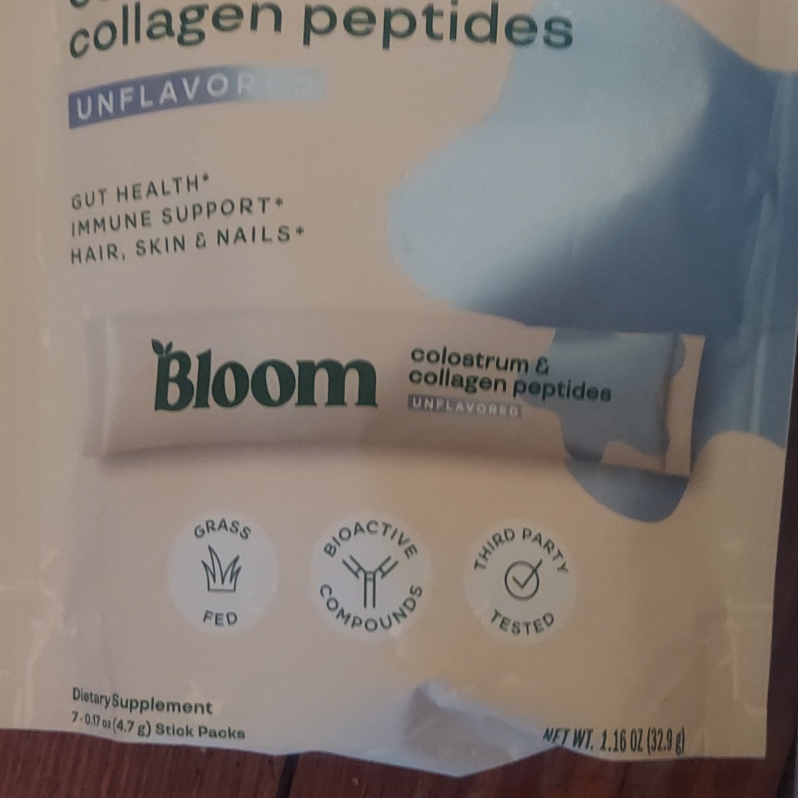 Bloom Colostrum & Collagen Peptides Gut Health Starter Kit 8ct 3 Flavor& 2 pack