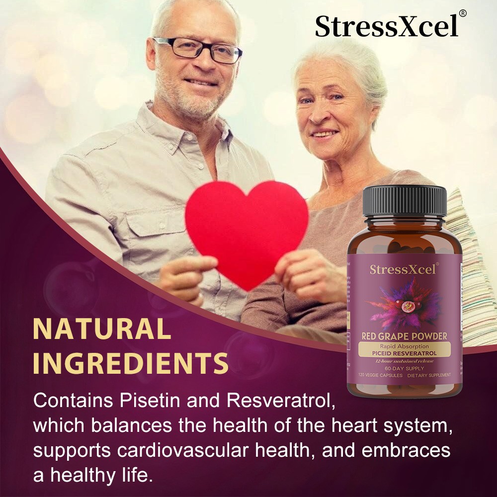 12 Hour Long-Lasting Piceid Resveratrol Supplement Supports Heart Health