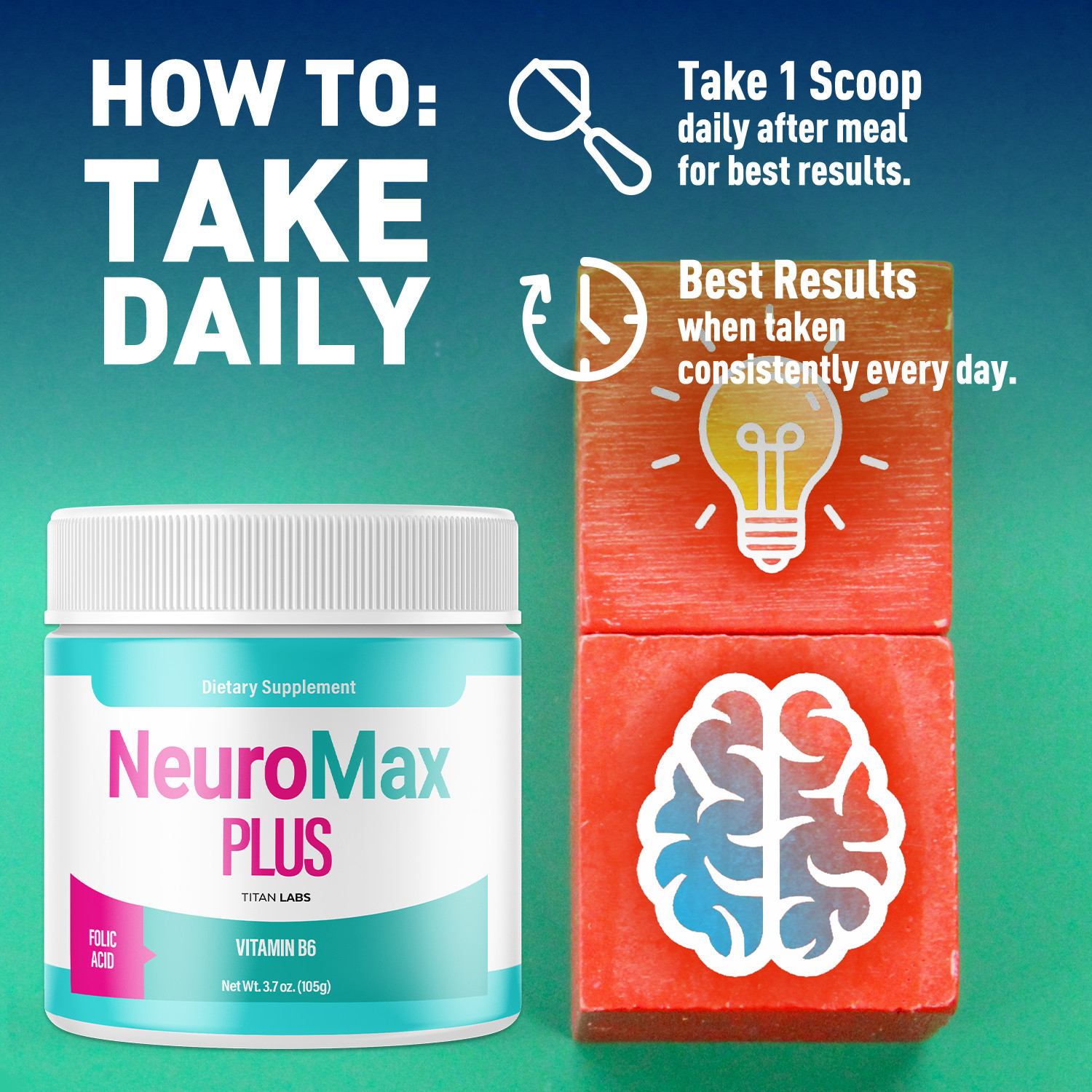 (3 Pack) Neuro Max Powder All Natural Brain Support Formula NeuroMax 90 Servings