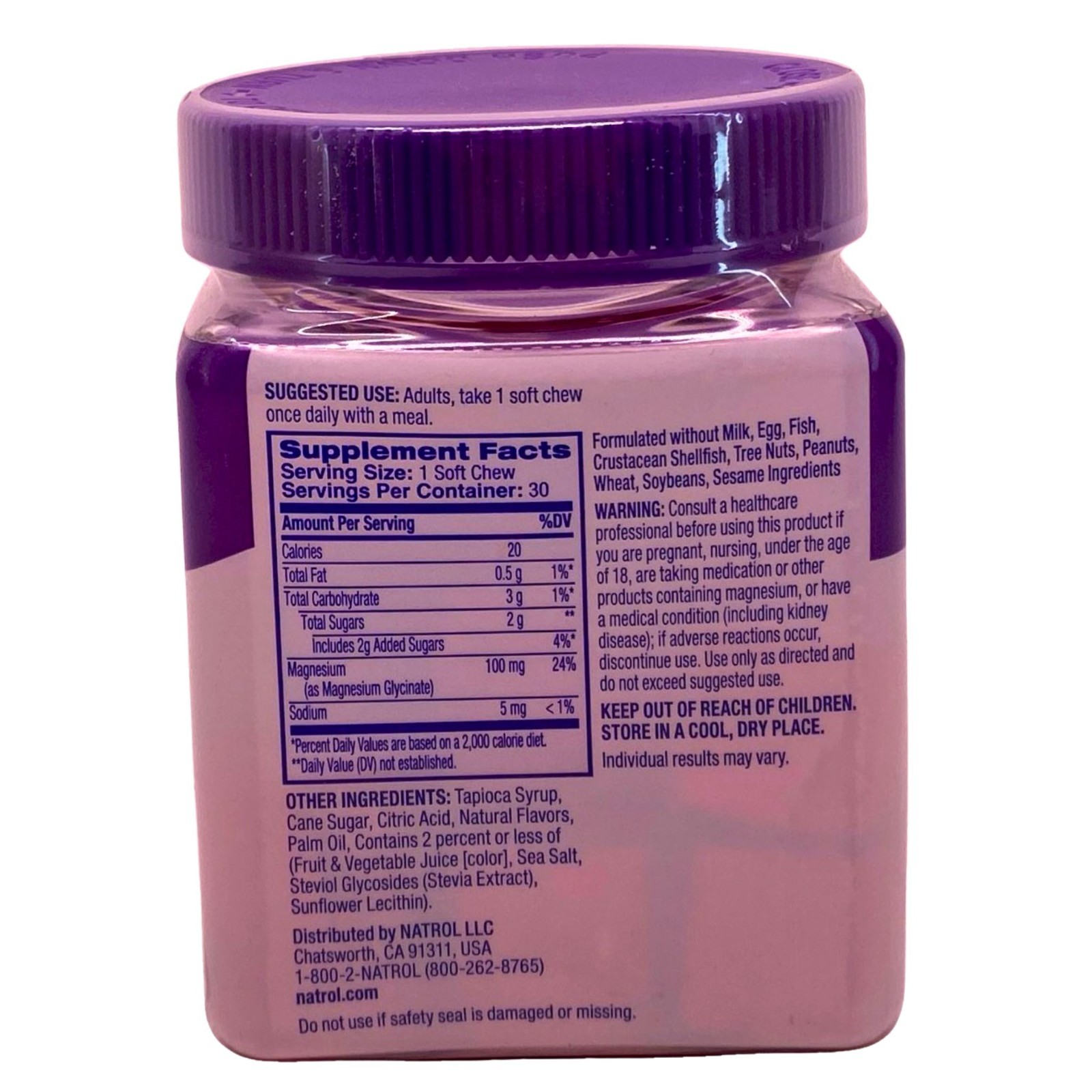 Natrol Magnesium Glycinate 100mg Cherry Lemon 30ct 6 Pack New Exp 09/2026