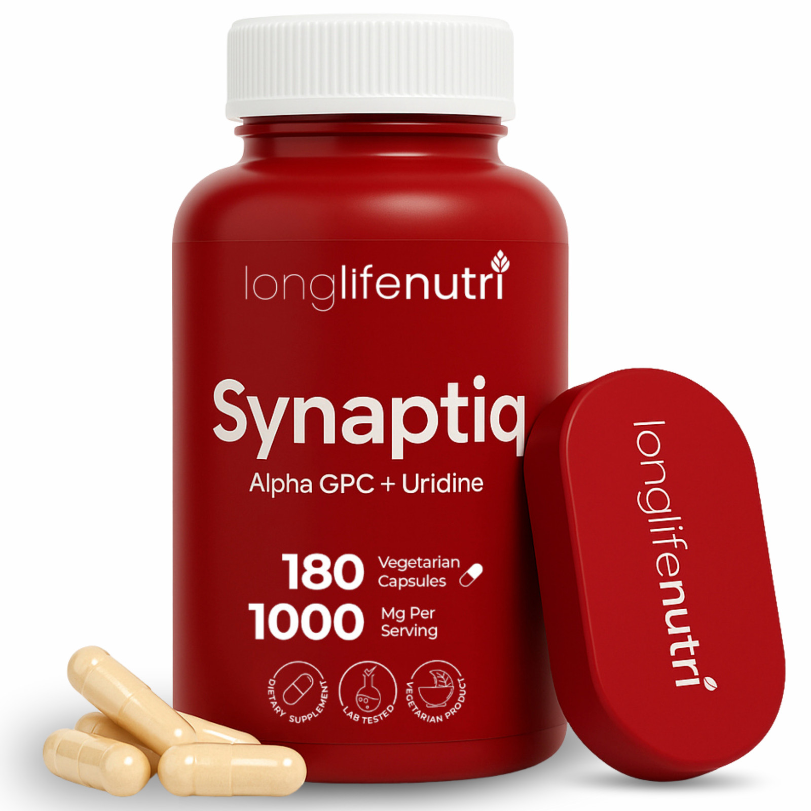 Synaptiq 1000mg (Alpha GPC + Uridine Monophosphate) – 180 Vegetarian Capsules