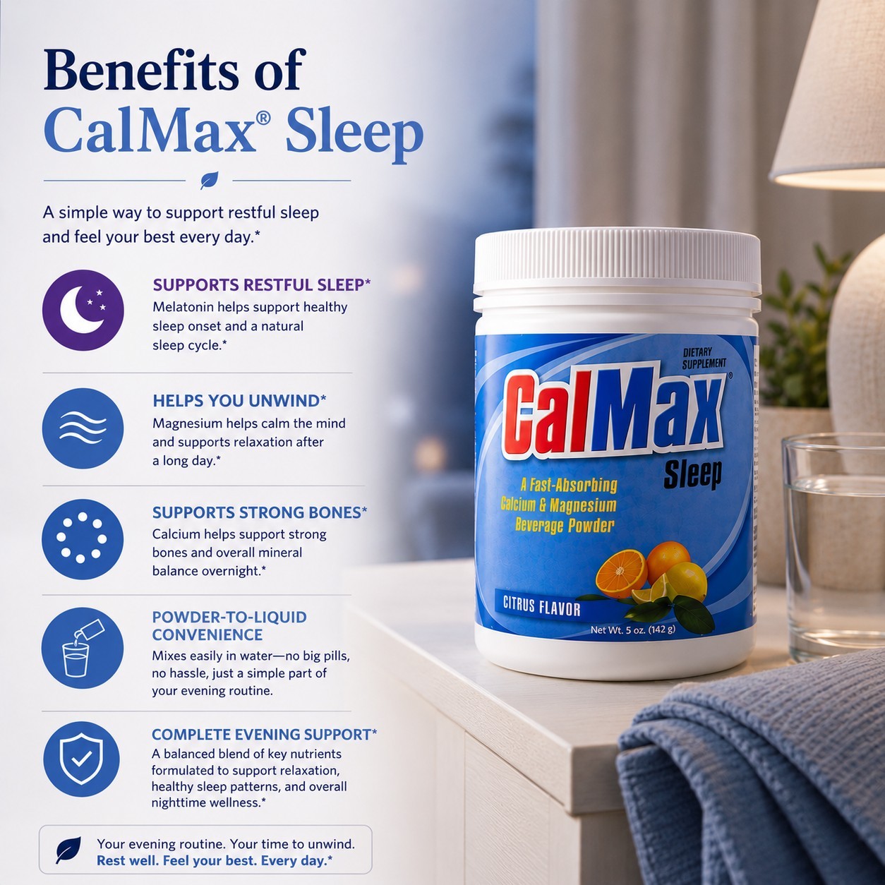 Dr. Newton’s Naturals CalMax Sleep Calcium Magnesium Vitamin C Melatonin Mix
