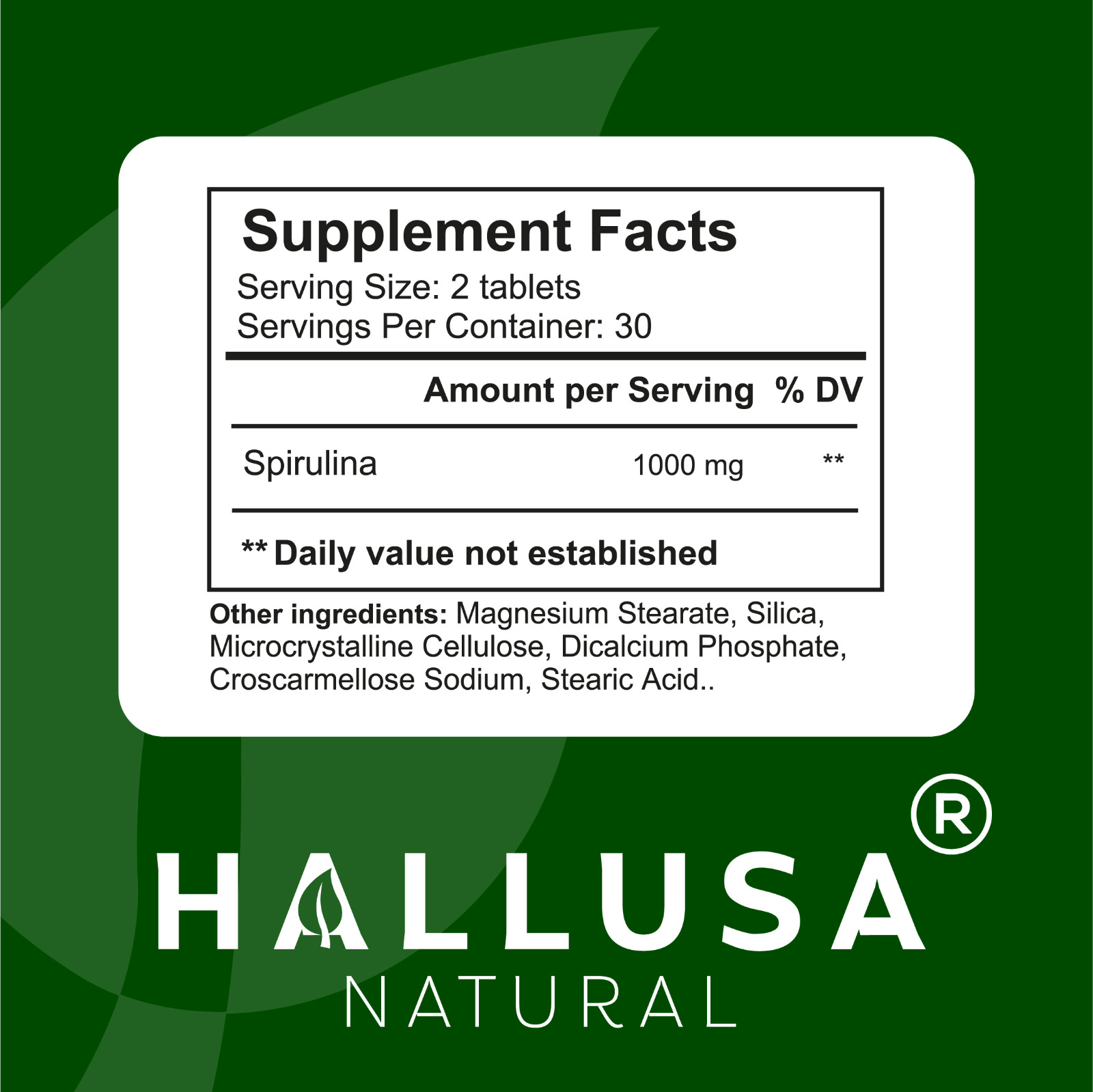 “SPIRULINA – Superfood Nutrition – Boost Energy & Strengthen Immunity – 60 Tab “