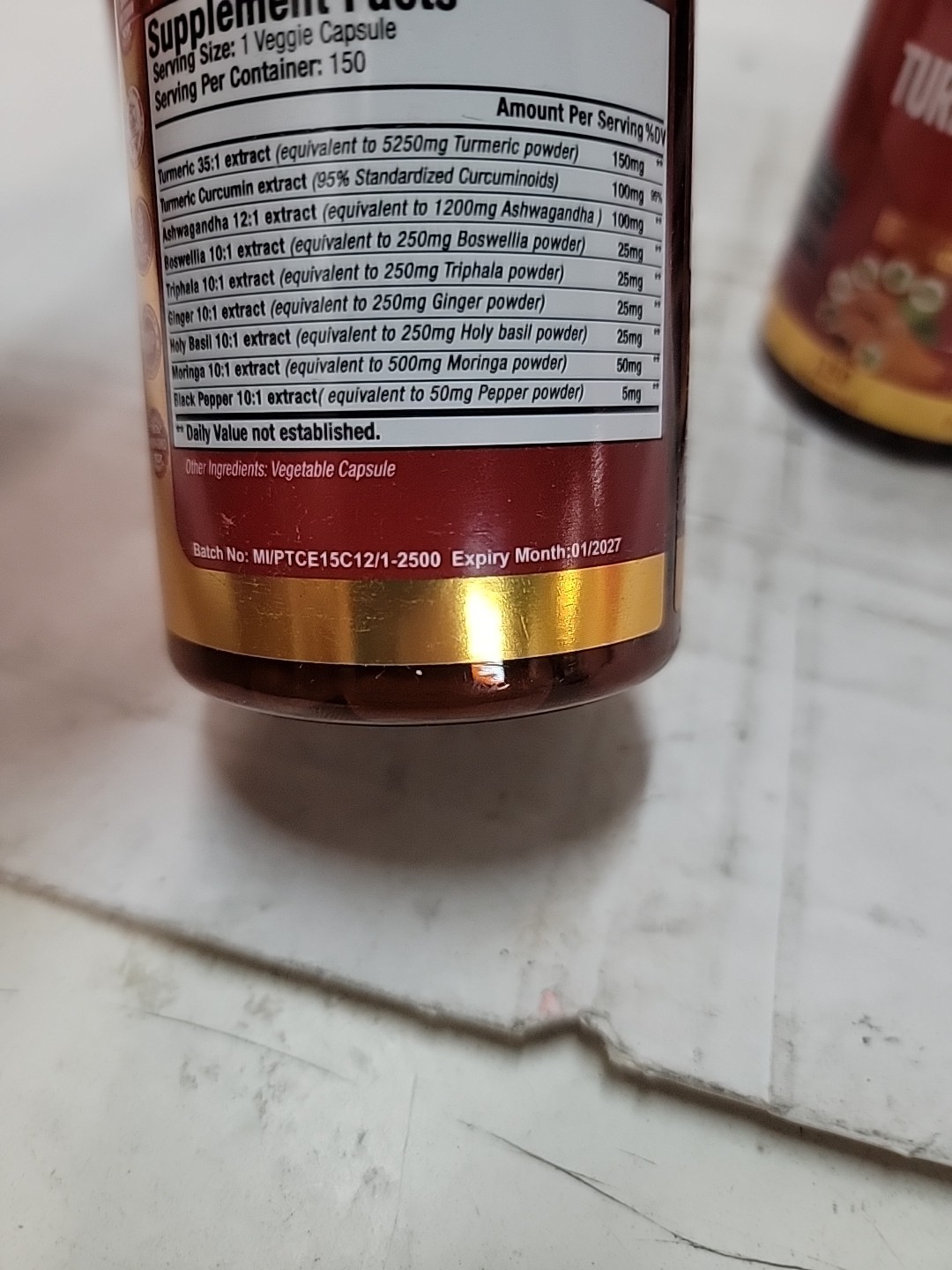 4x Turmeric Curcumin with Ashwagandha, Moringa, Ginger 150ct Exp1/27