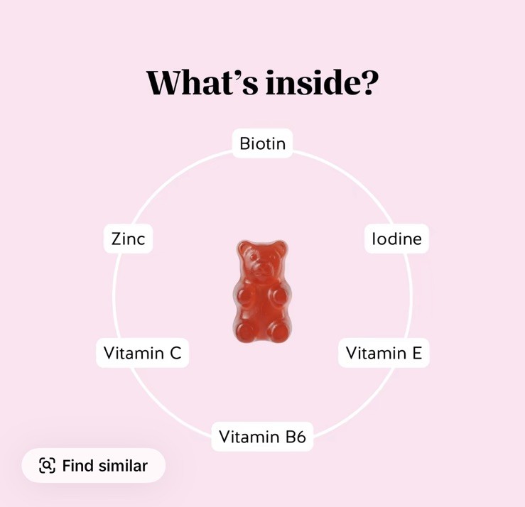 Bears with Benefits Biotin Gummies 5000mcg Hair Skin Nails Vegan 30 Count Supply