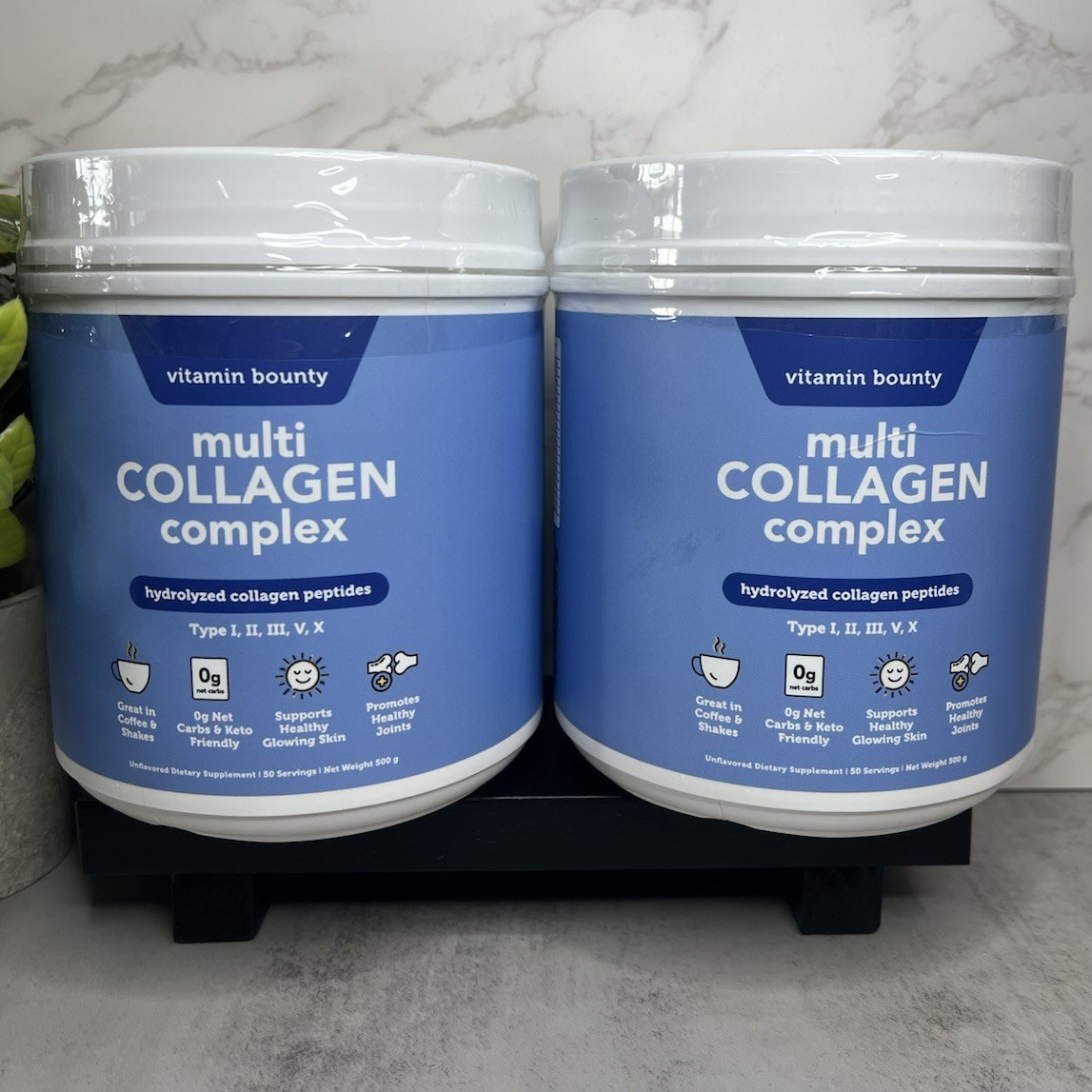 vitamin bounty Multi Collagen Peptides Powder Unflavored 500g 2 Jars Exp 03/28