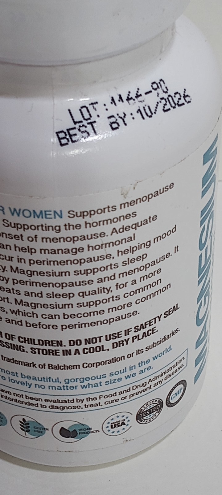 WOMEN LOVE NUTRITION Magnesium for Women Menopause Perimenopause 90 Capsules
