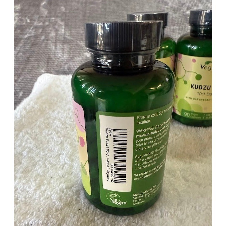Lot Vegavero Kudzu Root 10:1 Extract 90 Vegan Capsules 3 Pack Exp 11/2027