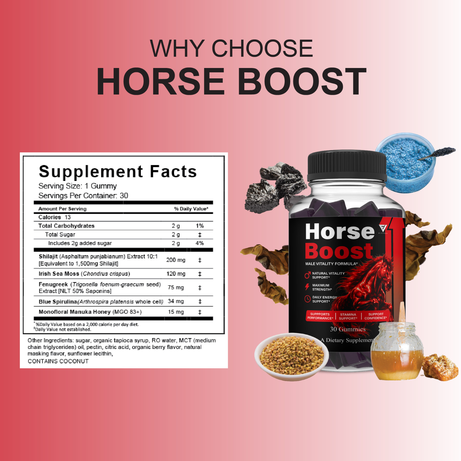 (5 Pack) Horse Boost Gummies, HorseBoost Male Performance (150 Gummies)