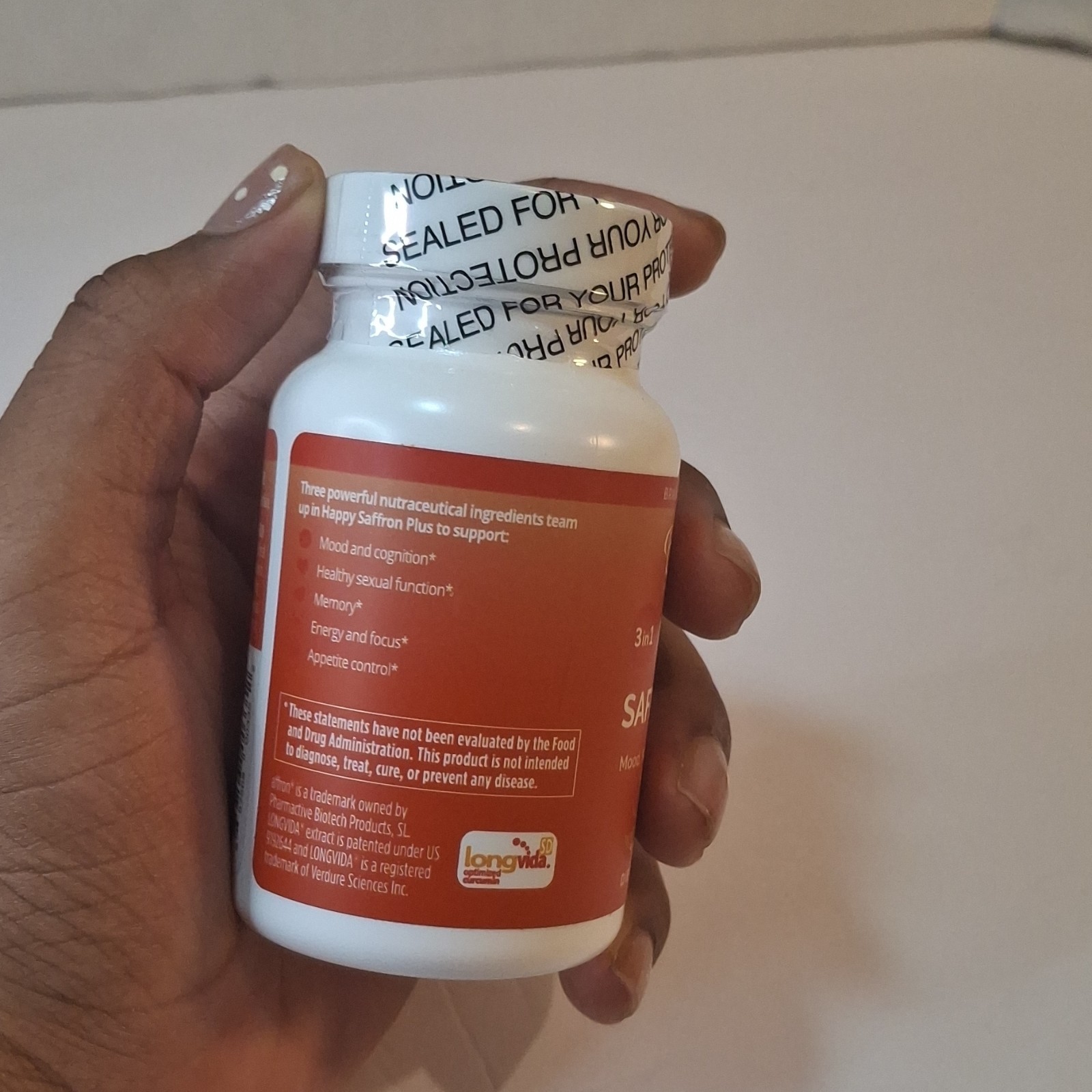 brainMD Happy Saffron Plus 3-in-1 Saffron Mood Memory Sexual Health 90 Vegan