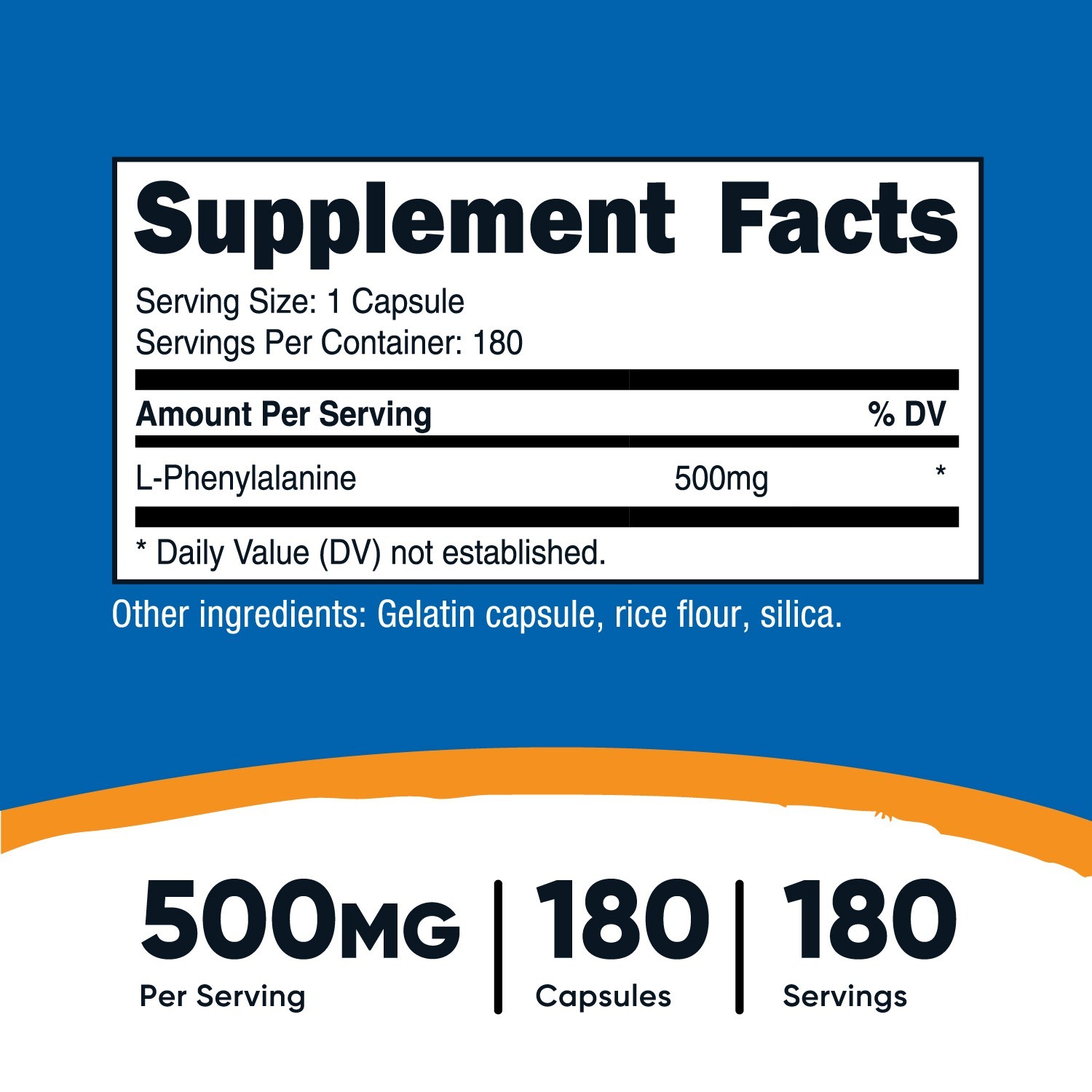 Nutricost L-Phenylalanine 500mg 180 Caps