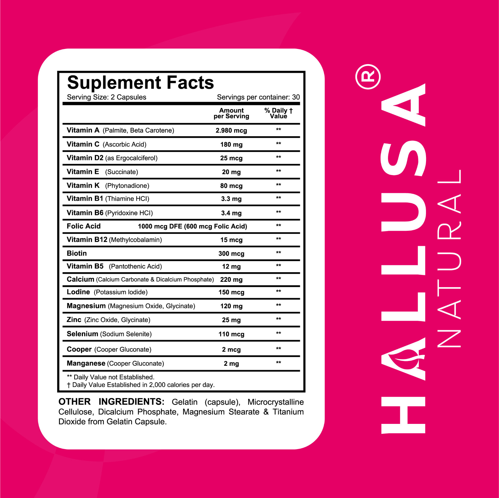 “HALLMULTIVIT Women’s Multivitamin Health – Vitality & Wellness – 60 Tabs “