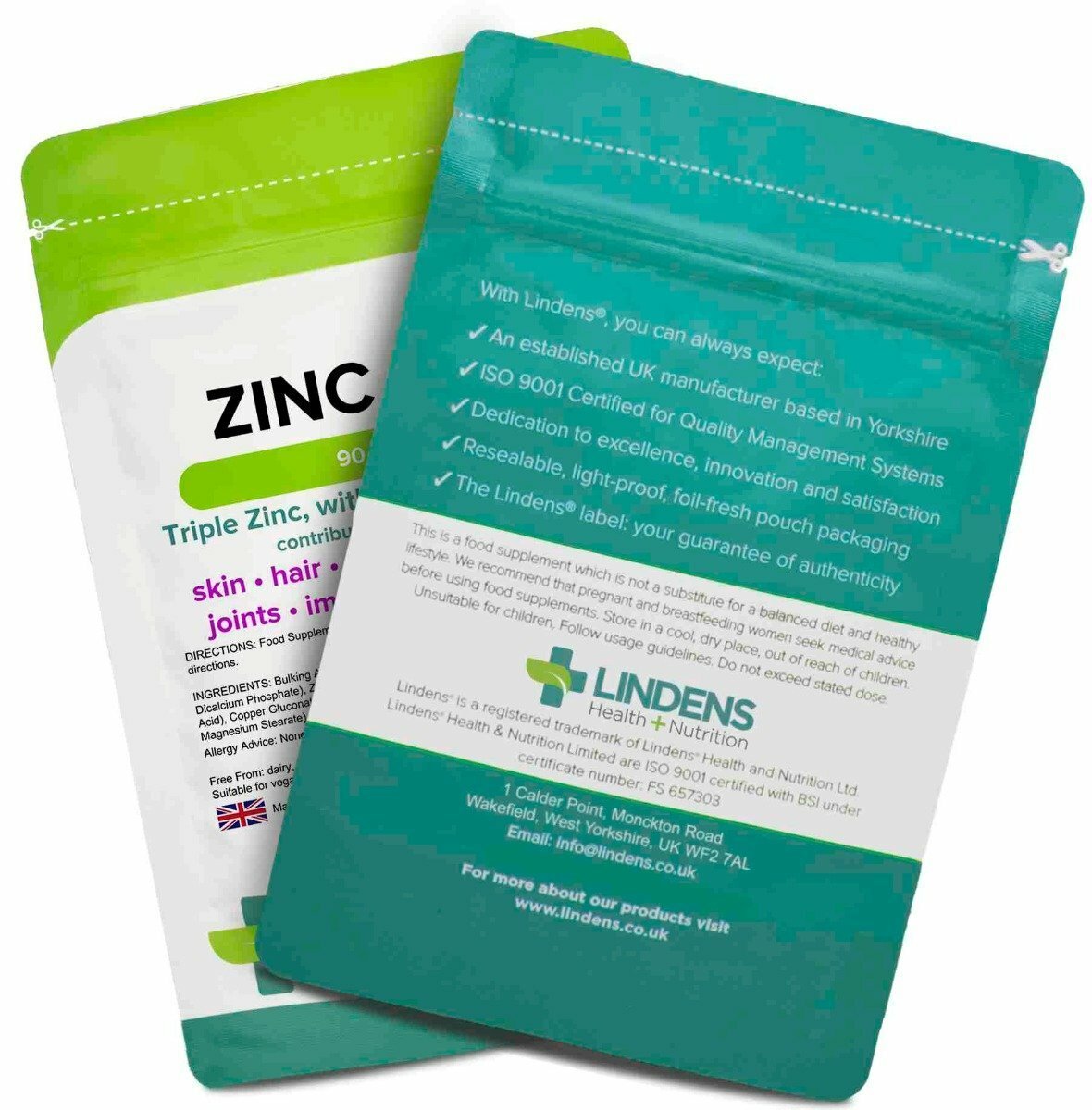 Lindens Triple Strength Zinc Citrate Max 4-PACK 360 Tablets Vitamin C & Copper