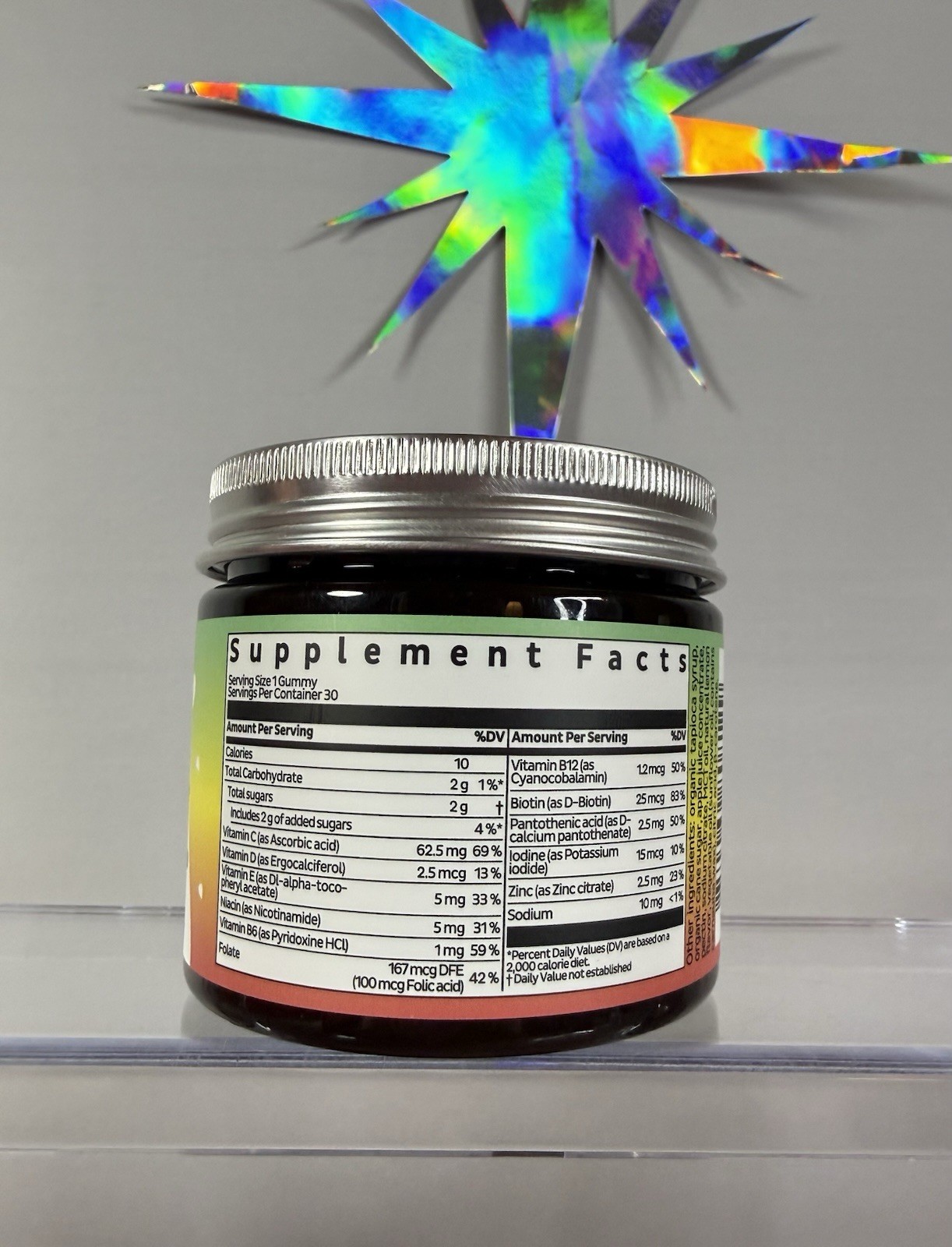 Immune Support Vegan Gummy Supplement w/ Vitamins C D E Niacin B6 30 ct