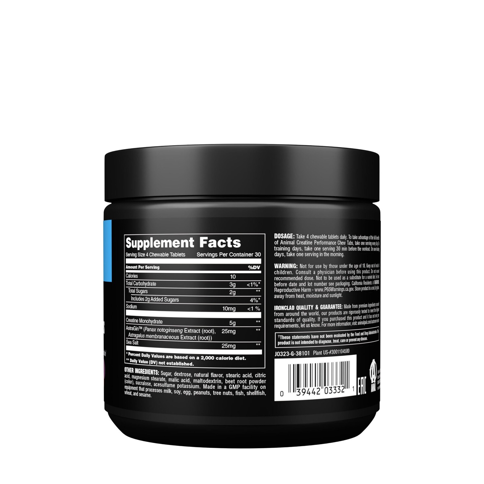 Animal Creatine Performance – Grape – 120 Chewable Tablets (30 Servings)